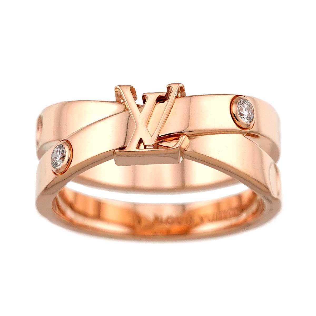 Anplant Diamond Ring 18K PG 750 Size53 Size6(US)