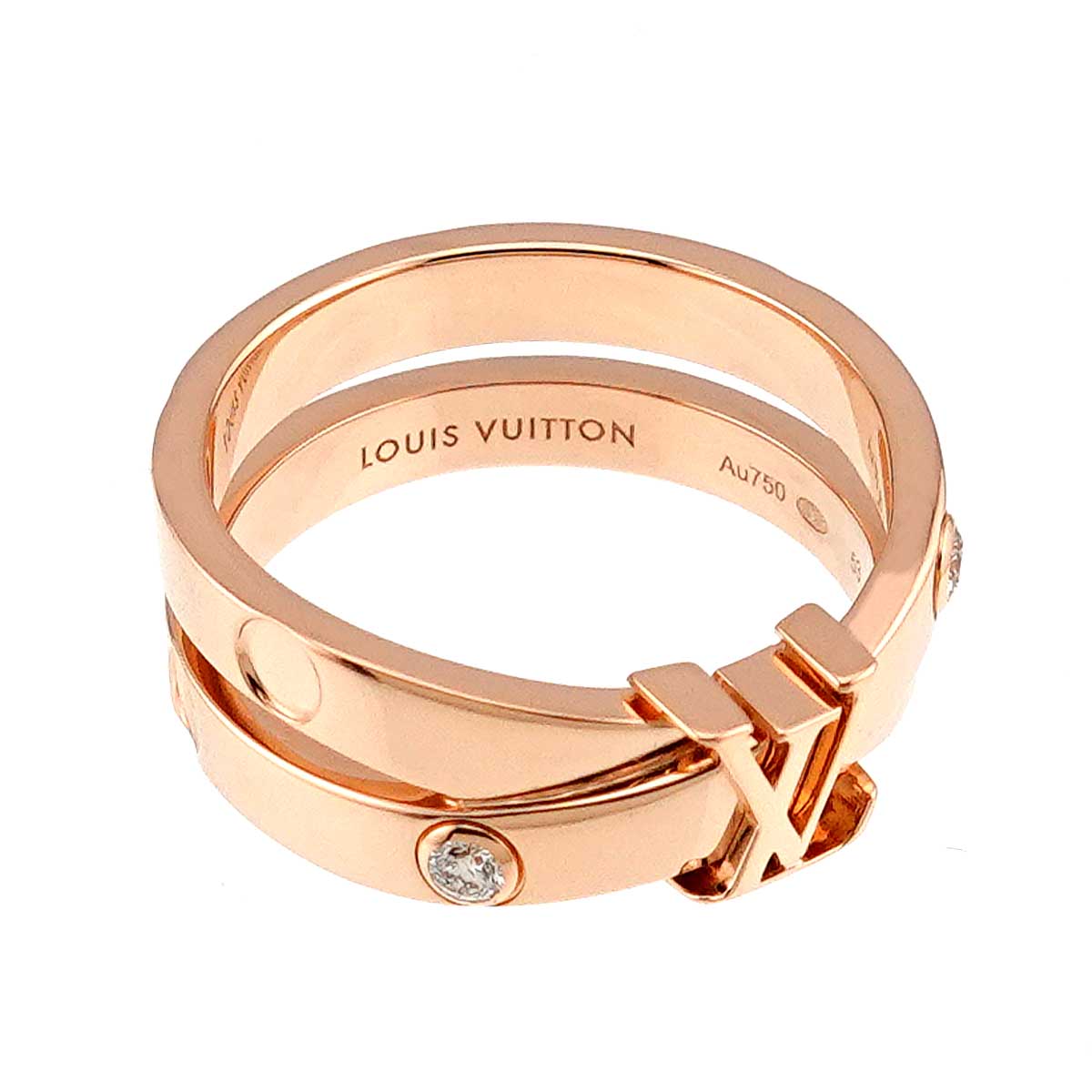 Anplant Diamond Ring 18K PG 750 Size53 Size6(US)