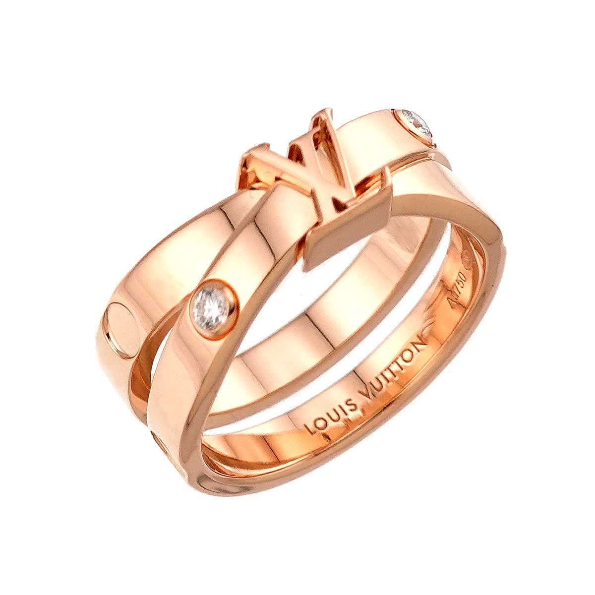 Anplant Diamond Ring 18K PG 750 Size53 Size6(US)