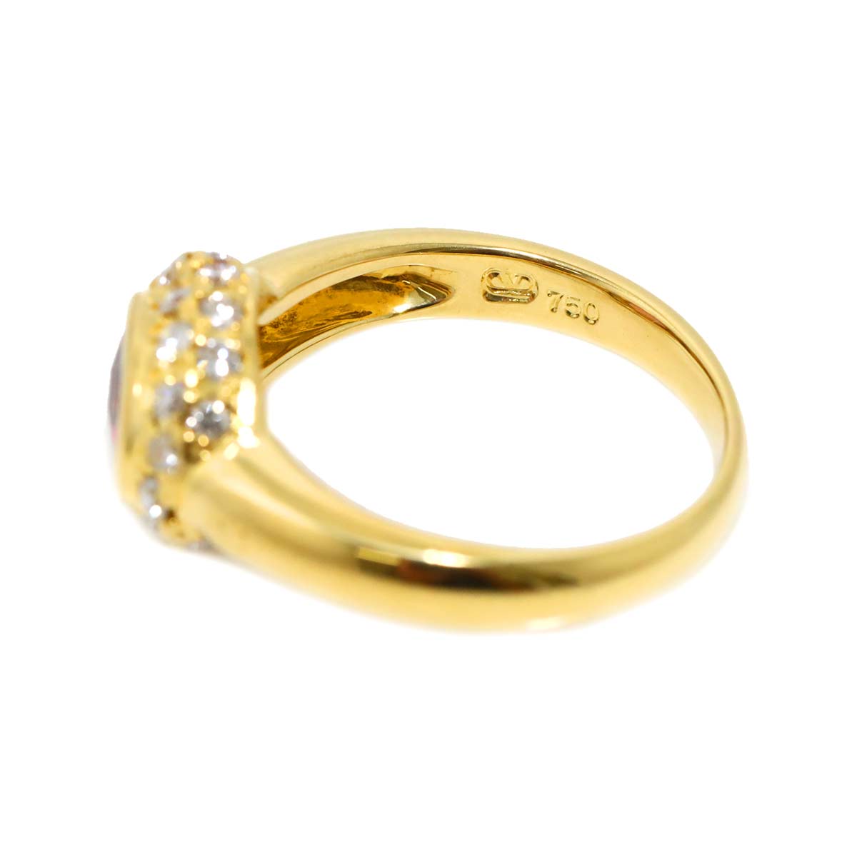 Tourmaline 1.06ct Diamond 0.53ct Ring 18K YG 750 Size6.75(US)