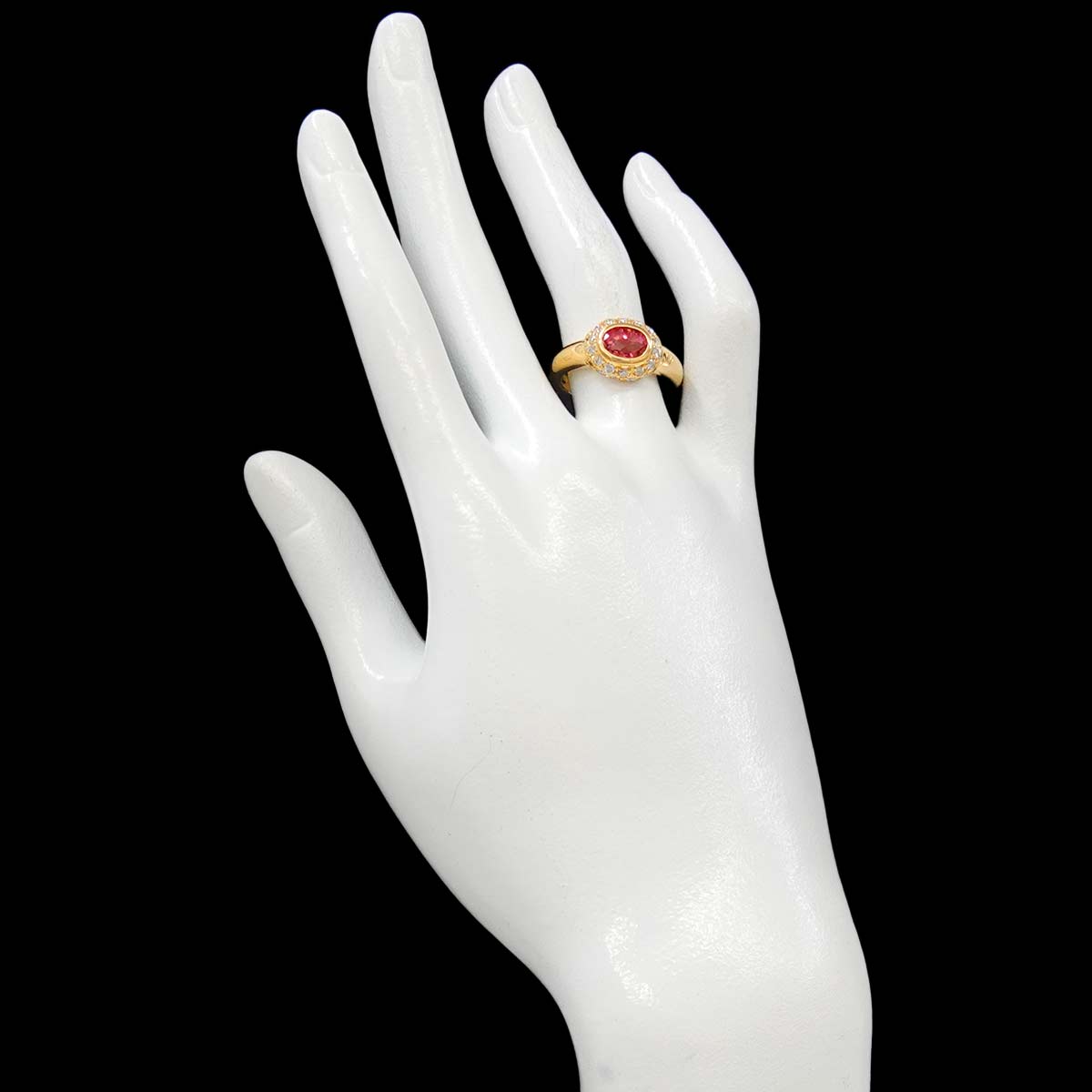 Tourmaline 1.06ct Diamond 0.53ct Ring 18K YG 750 Size6.75(US)