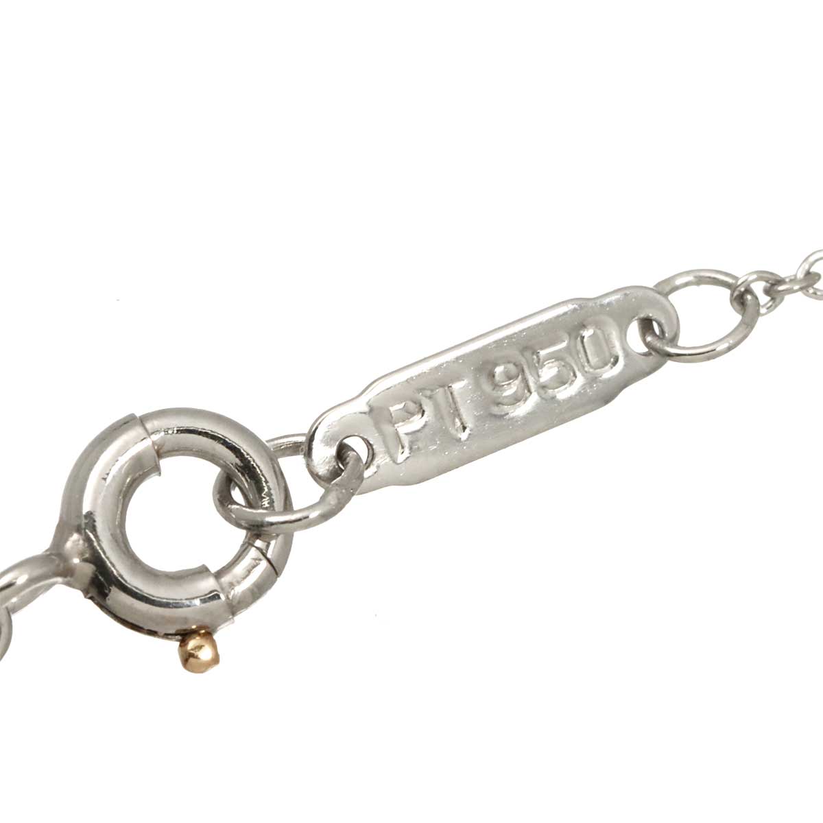 Oval Key Diamond Necklace Platinum
