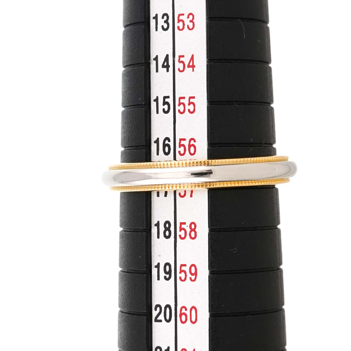 Milgrain Band Ring Pt 18K YG 750 Size7.5-7.75(US)