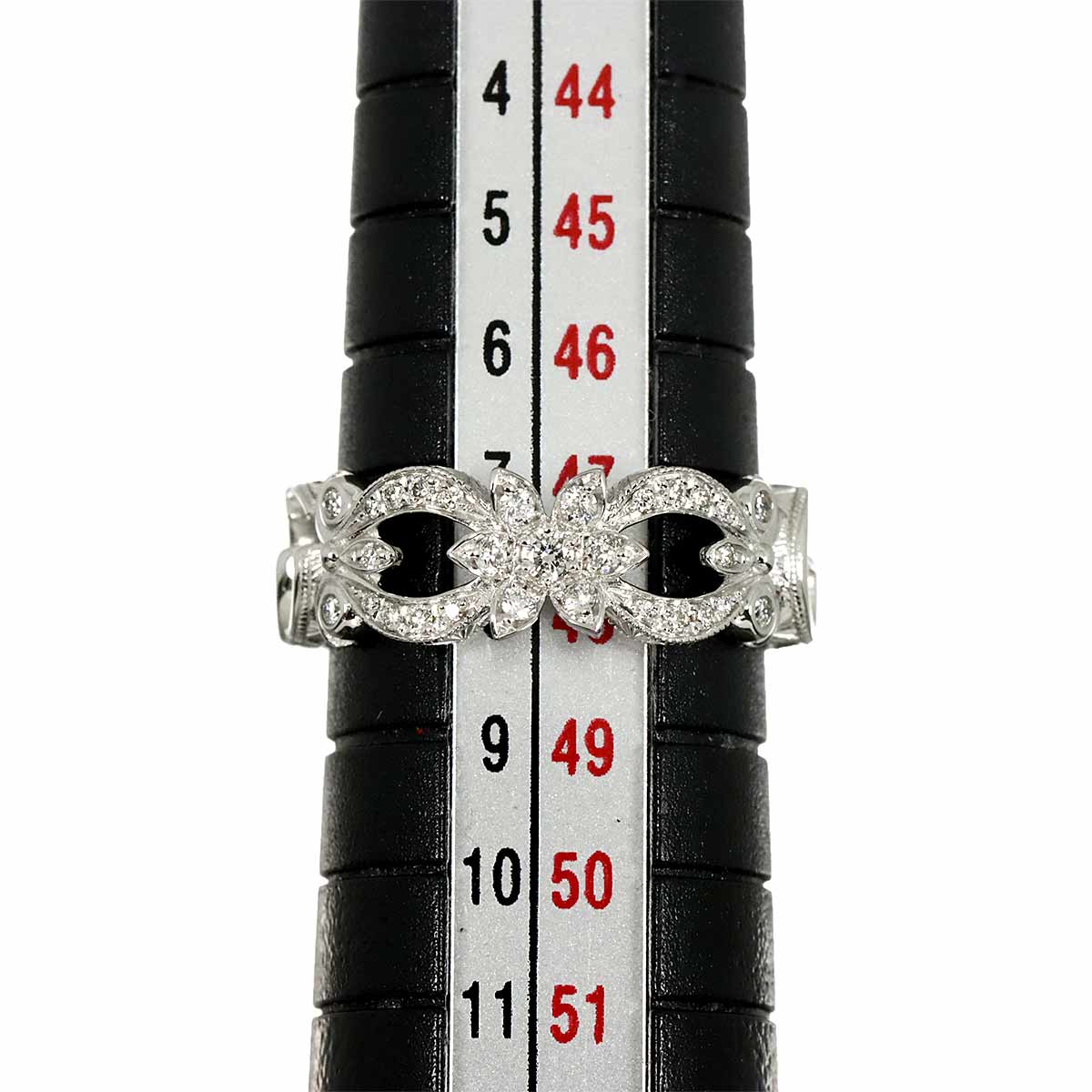 Flora Ring Diamond 18K White Gold 750 Size8 4.5(US)