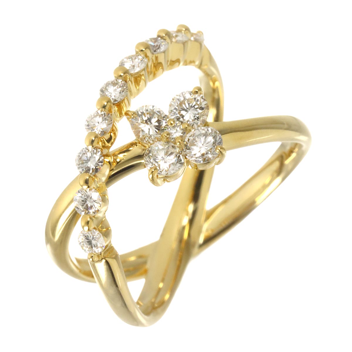 Diamond 0.80ct Ring 18K YG 750 size5.75-6(US)