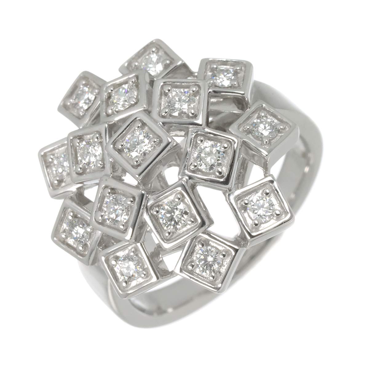 Diamond 0.43ct Ring 18K WG 750 Size6.25-6.5(US)