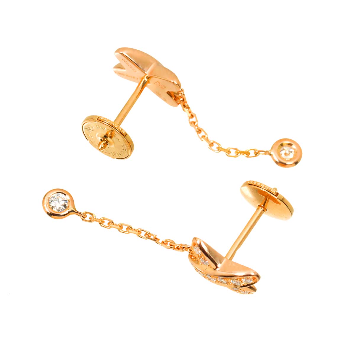 Jeux de Liens Mini Diamond Earrings Pierced 18K PG 750