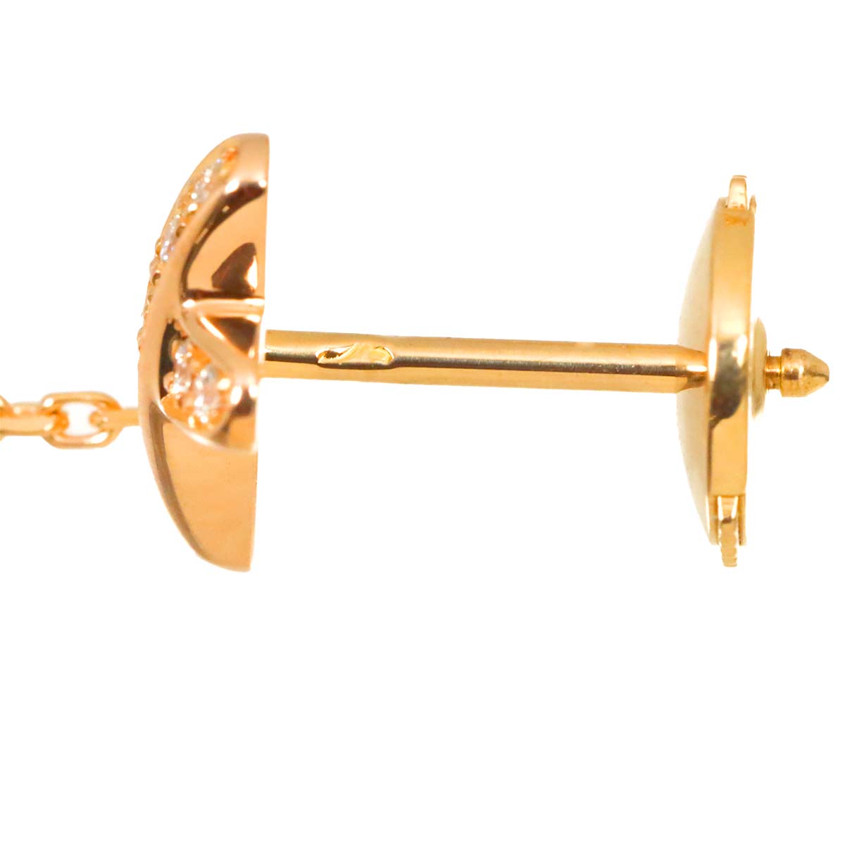 Jeux de Liens Mini Diamond Earrings Pierced 18K PG 750