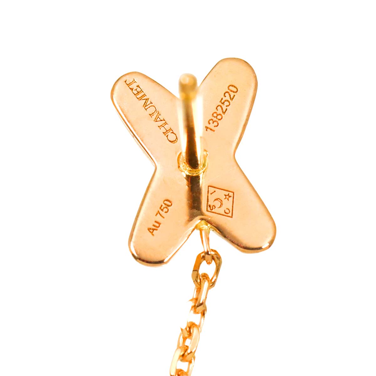 Jeux de Liens Mini Diamond Earrings Pierced 18K PG 750
