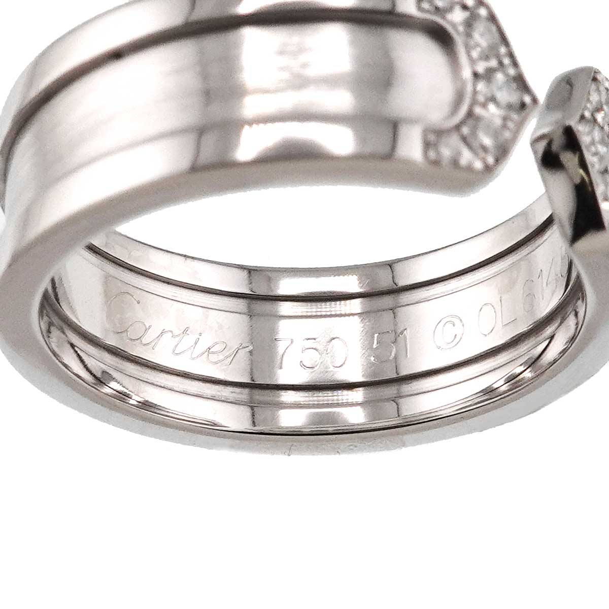 C2 2C Diamond SM Ring 18K WG 750 Size51 5.25(US)