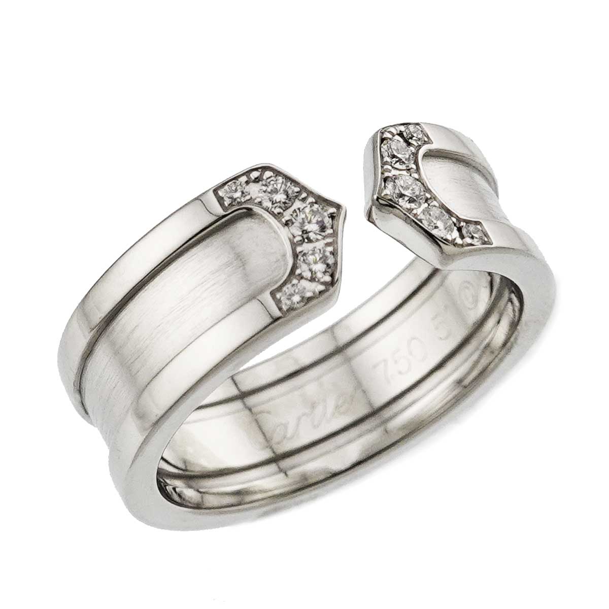 C2 2C Diamond SM Ring 18K WG 750 Size51 5.25(US)