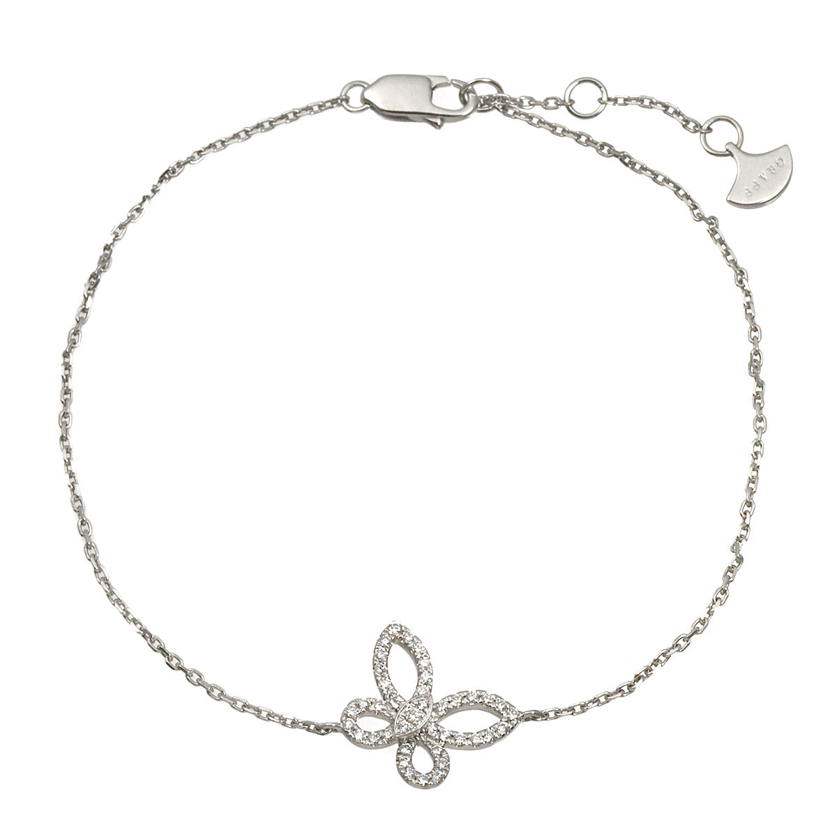Mini Butterfly Diamond Bracelet 18K WG 750