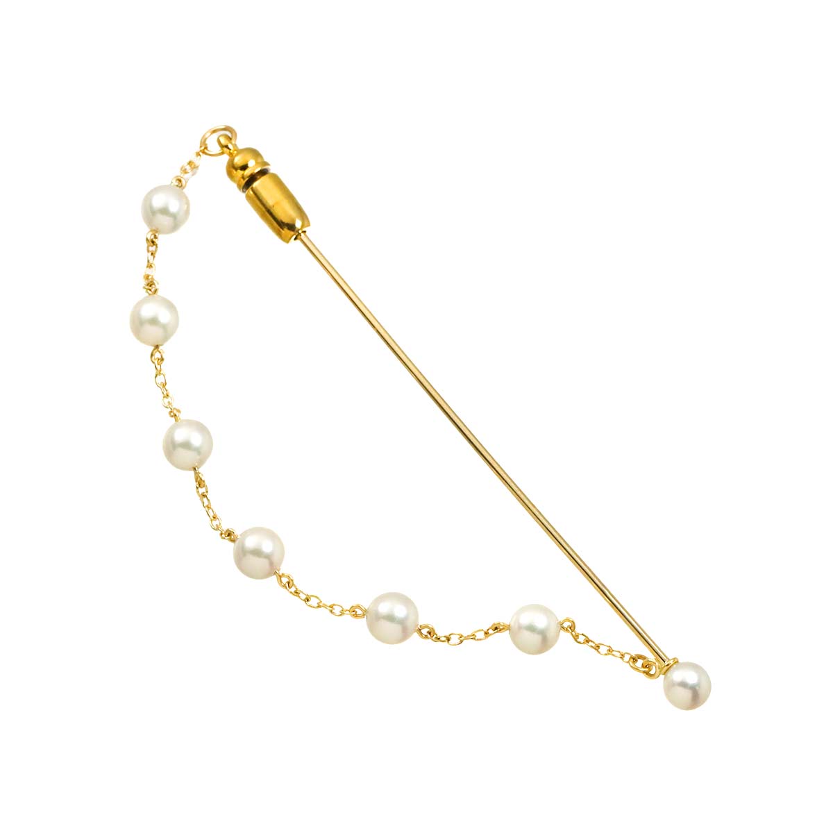 Akoya Pearl 4.9-4.5mm Pin Brooch 14K YG 585