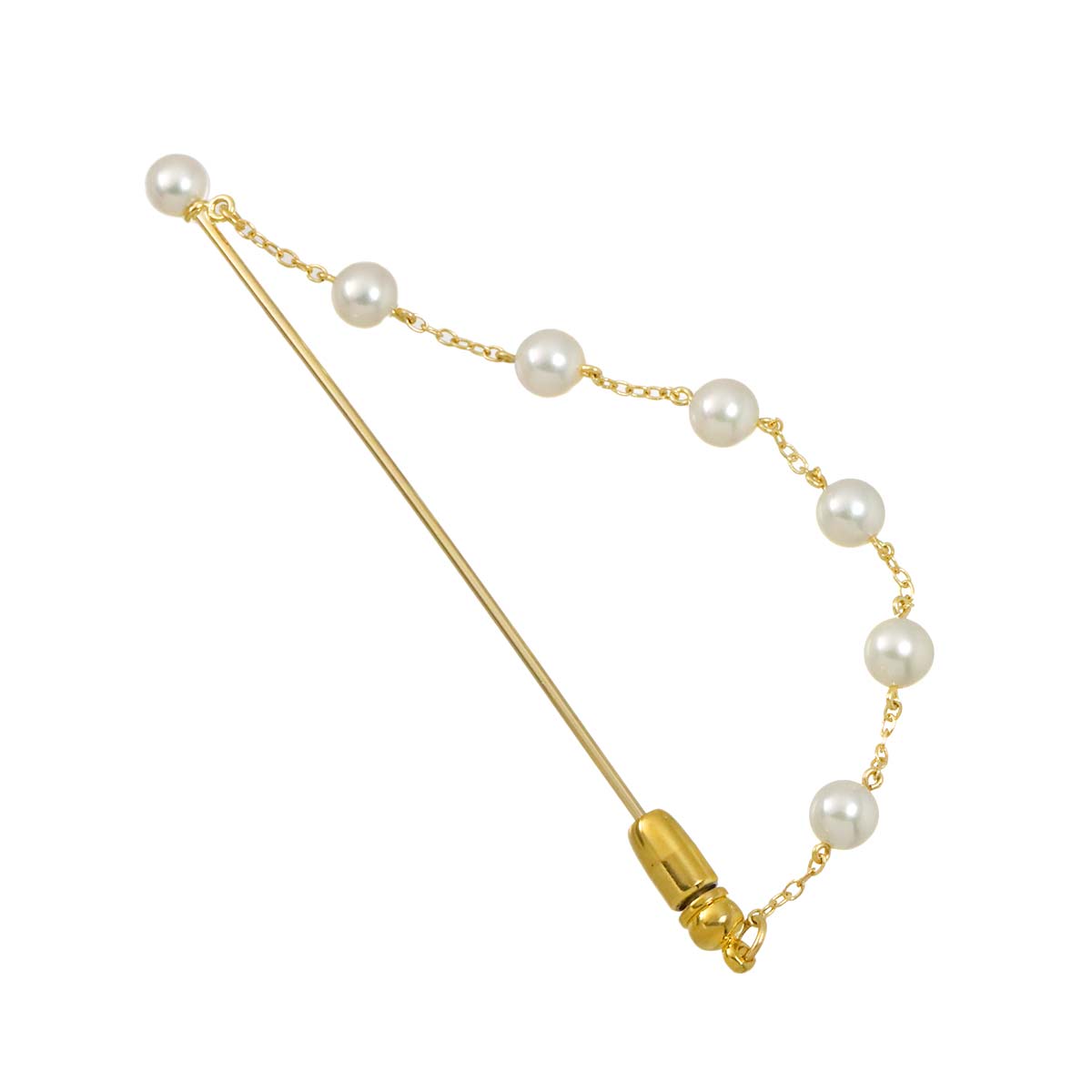 Akoya Pearl 4.9-4.5mm Pin Brooch 14K YG 585
