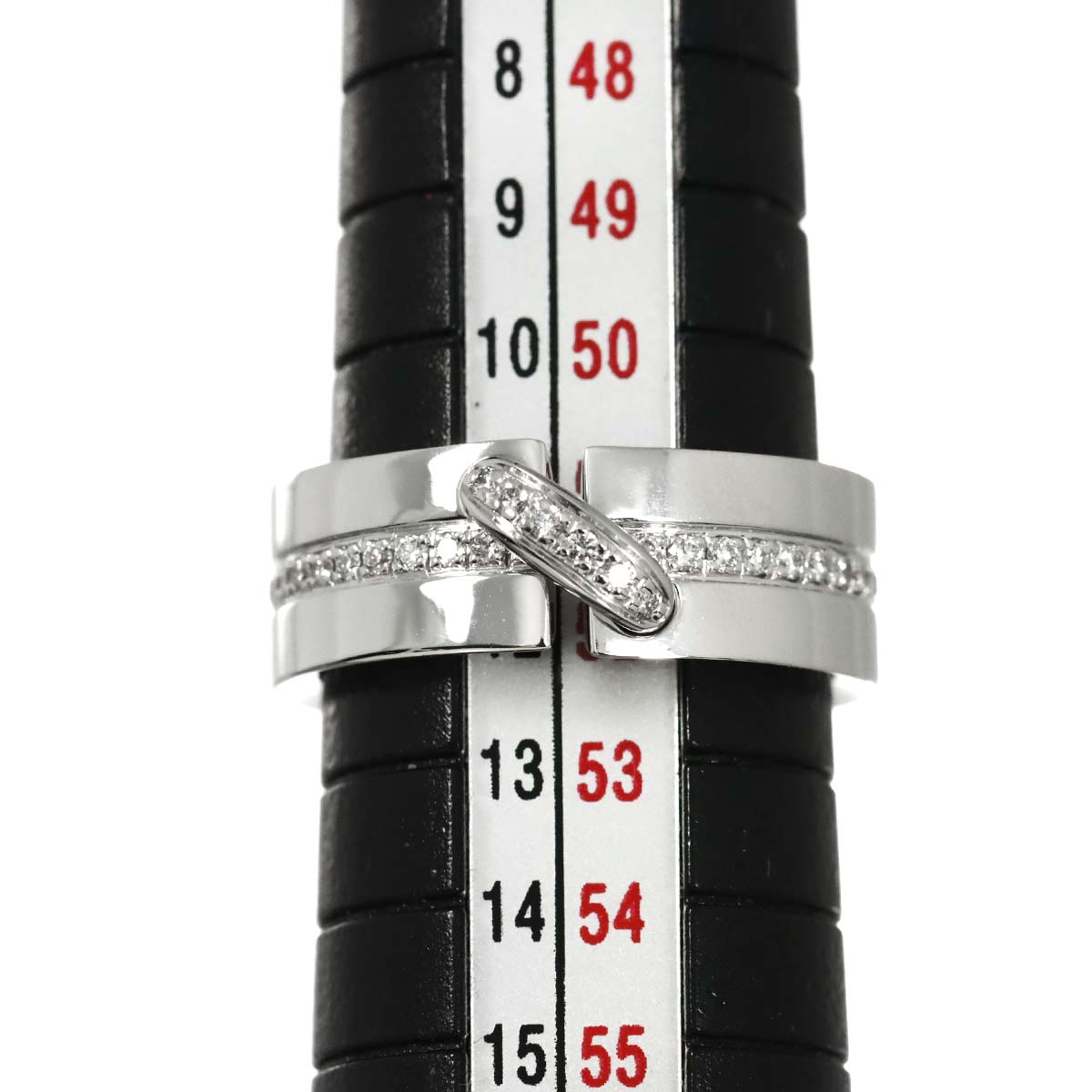 Liens Diamond Ring 18K White Gold 750 size52 6(US)