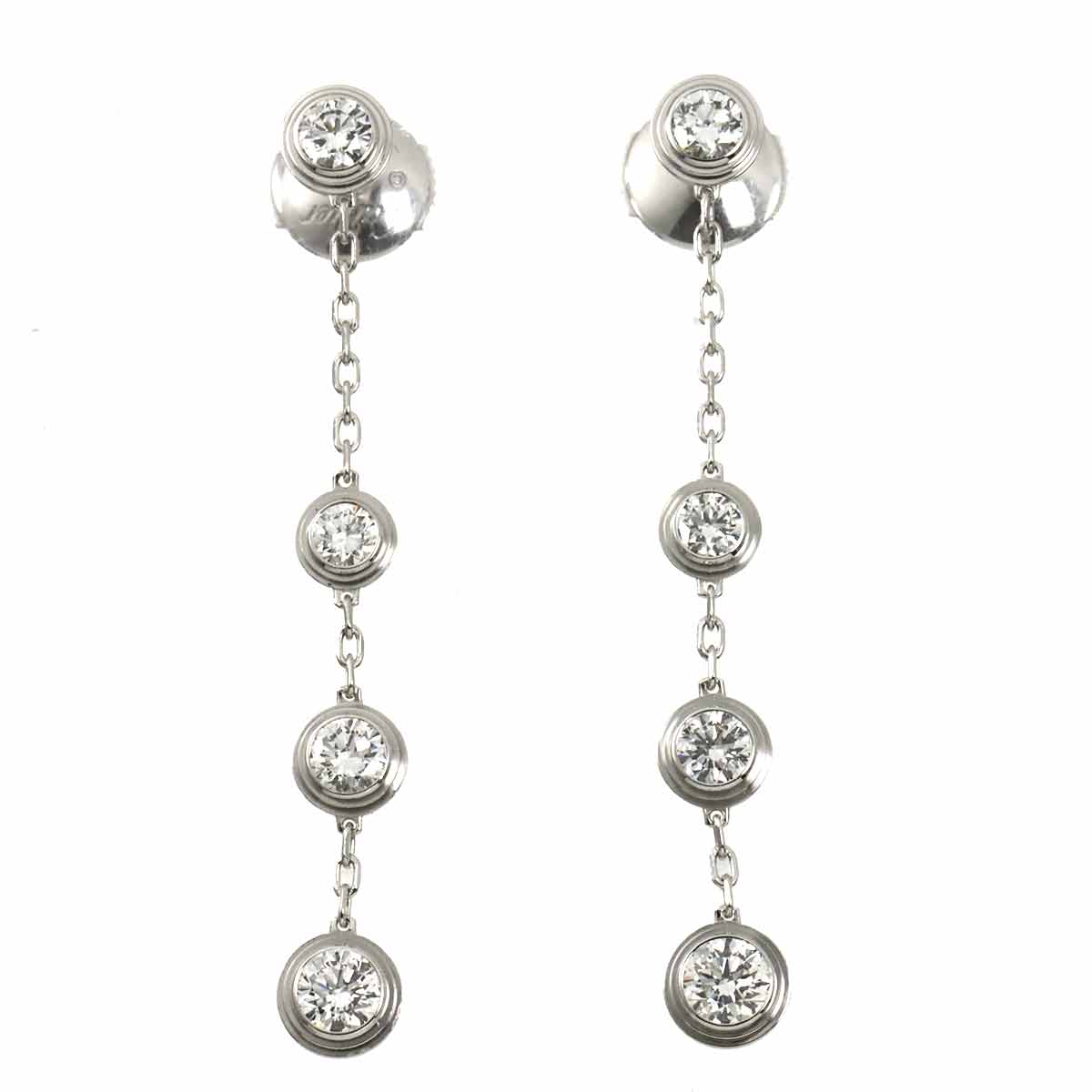 Damour Diamond Earrings Pierced 18K WG 750