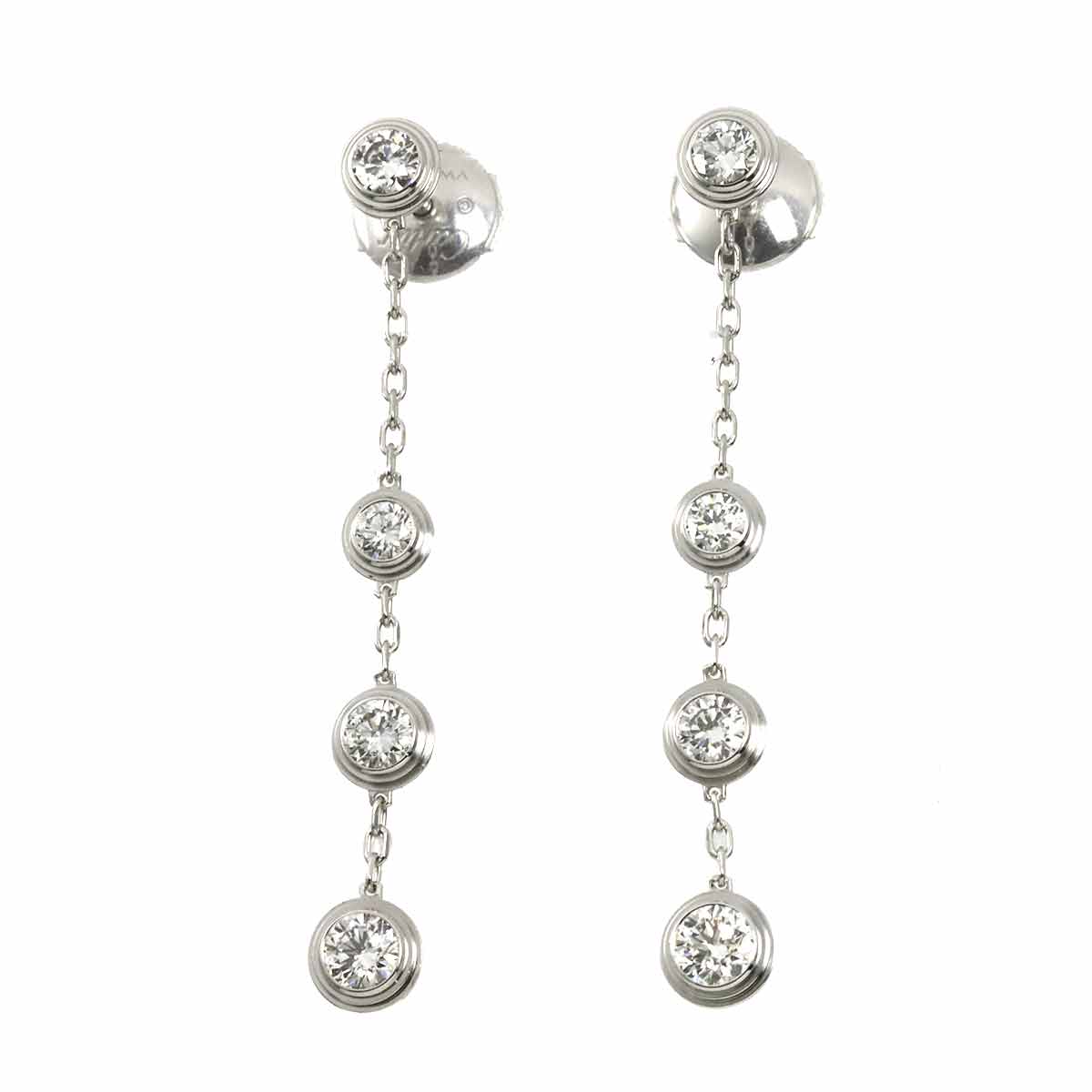 Damour Diamond Earrings Pierced 18K WG 750