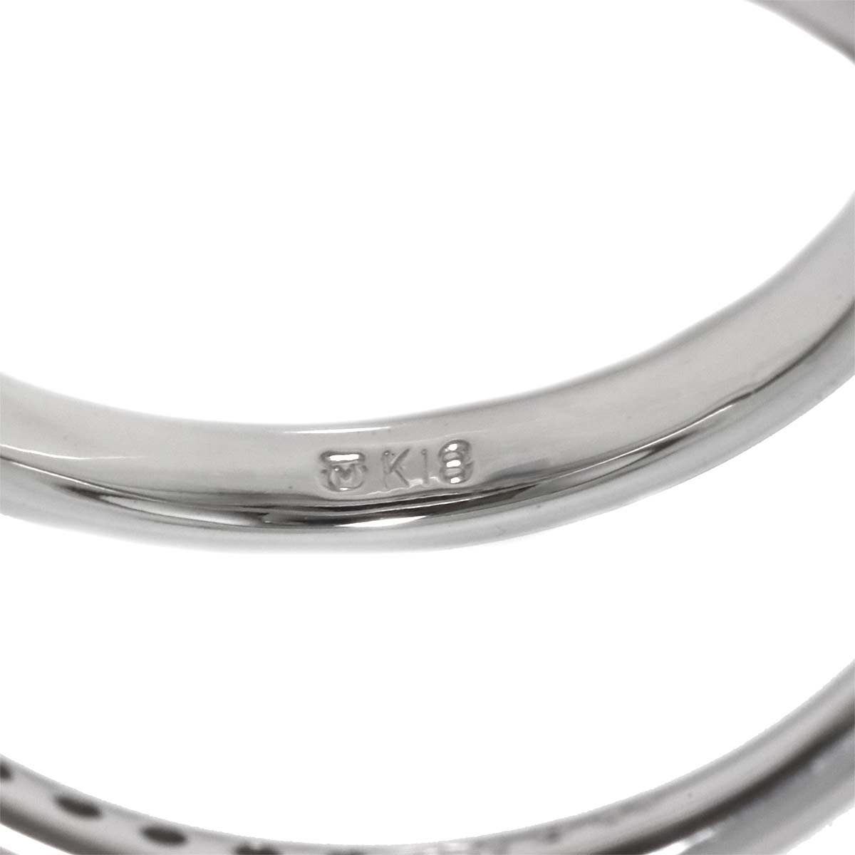 Diamond 0.18ct Ring 18K WG 750 size7.5-7.75(US)