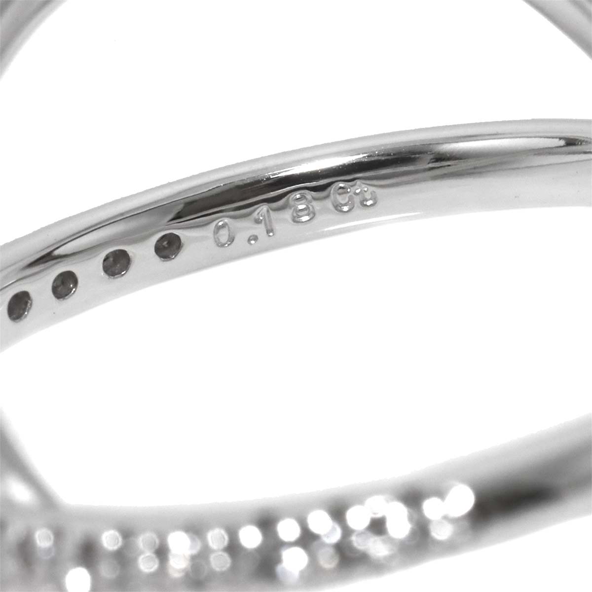 Diamond 0.18ct Ring 18K WG 750 size7.5-7.75(US)