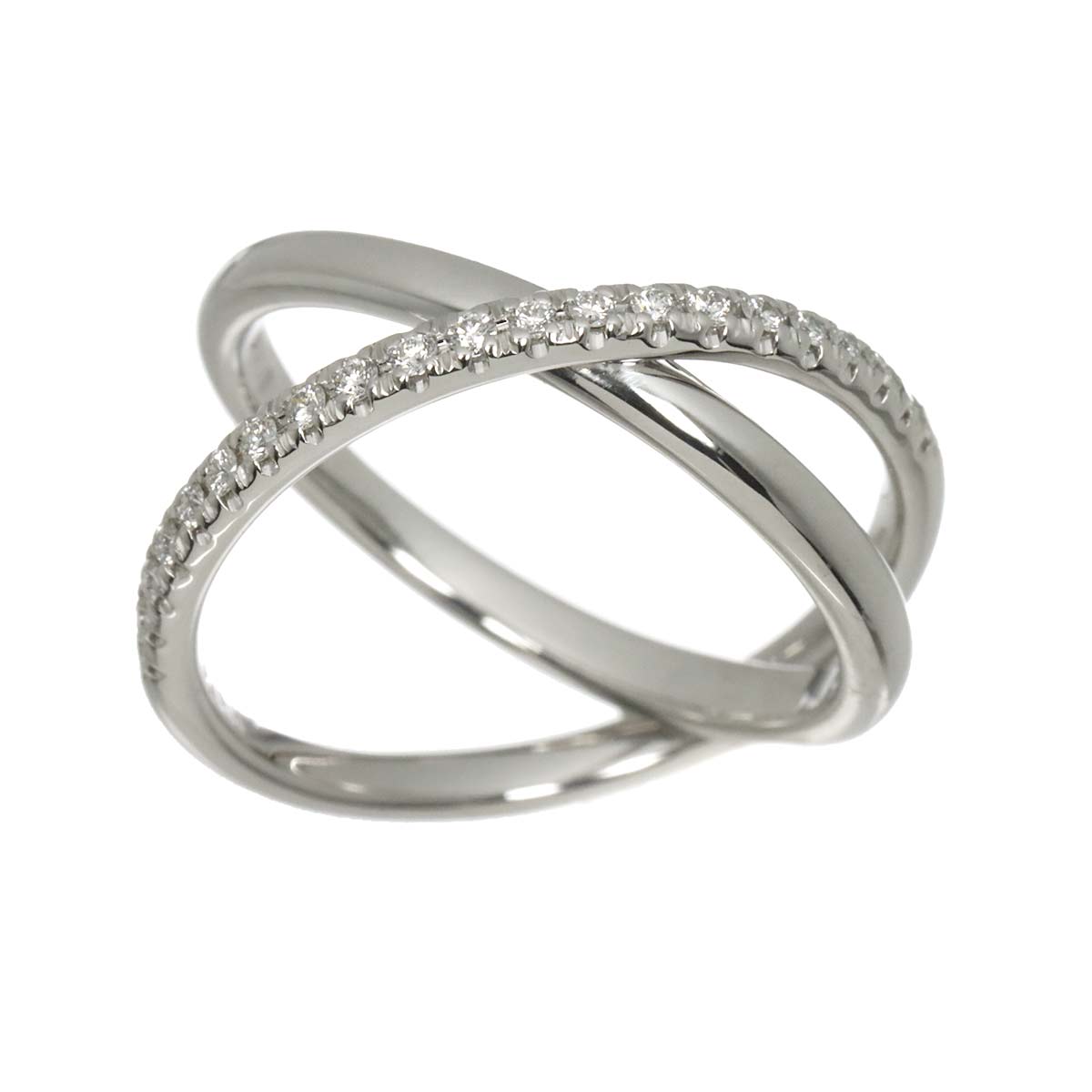 Diamond 0.18ct Ring 18K WG 750 size7.5-7.75(US)