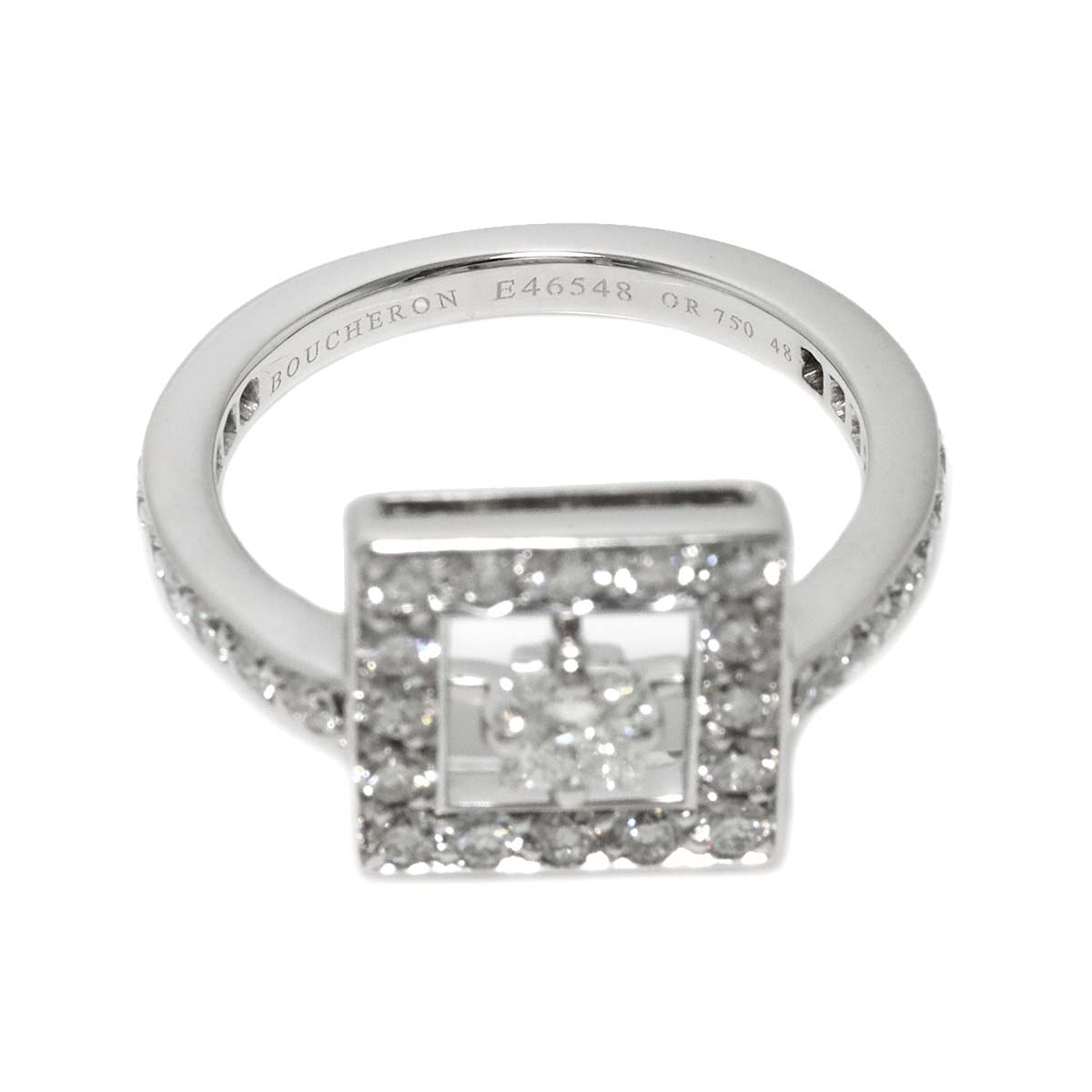 AVA Diamond Ring 18K WG 750 Size48 4-4.5(US)