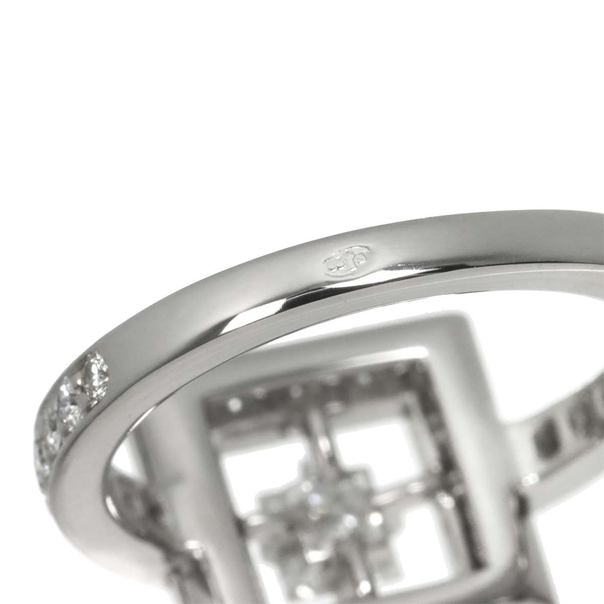 AVA Diamond Ring 18K WG 750 Size48 4-4.5(US)