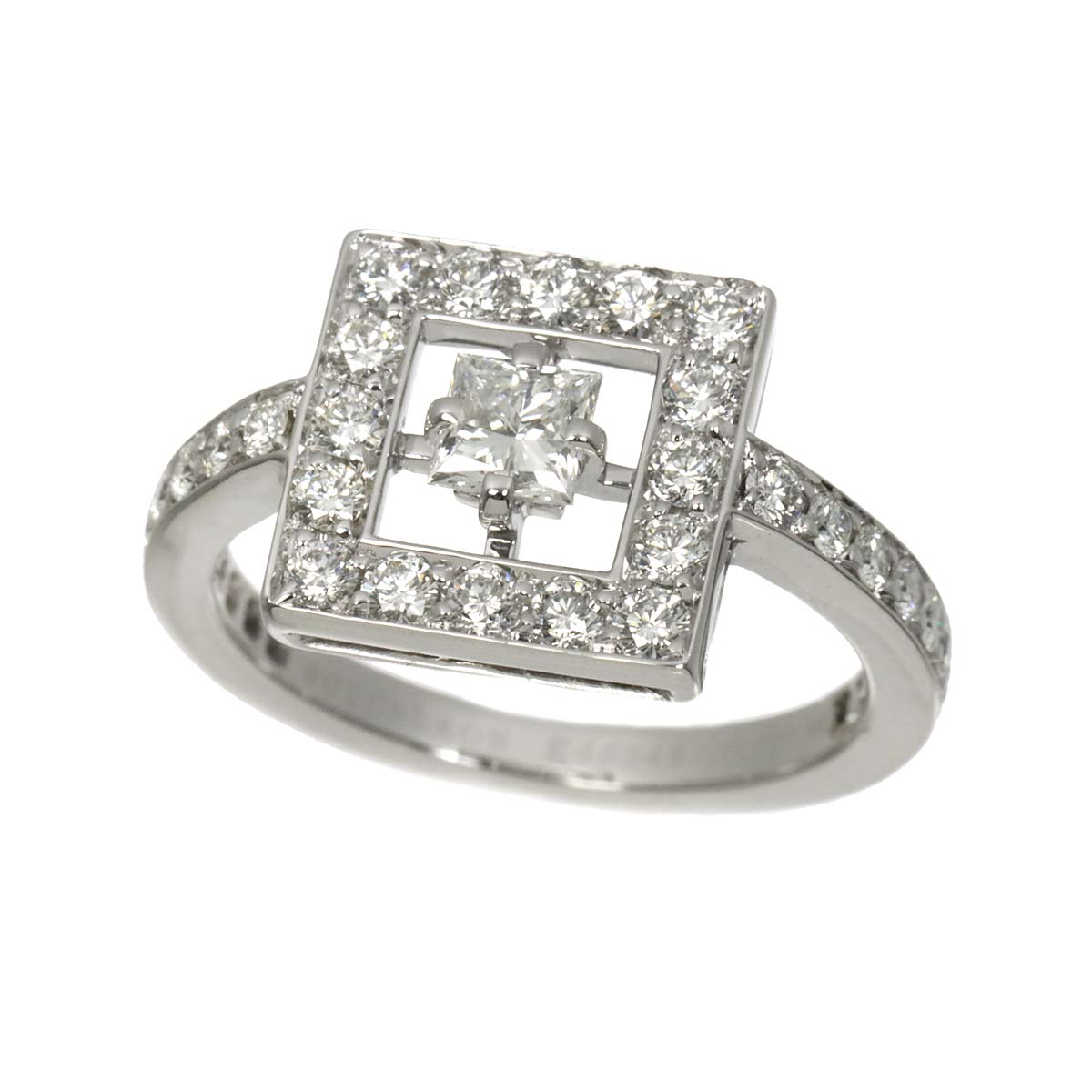 AVA Diamond Ring 18K WG 750 Size48 4-4.5(US)