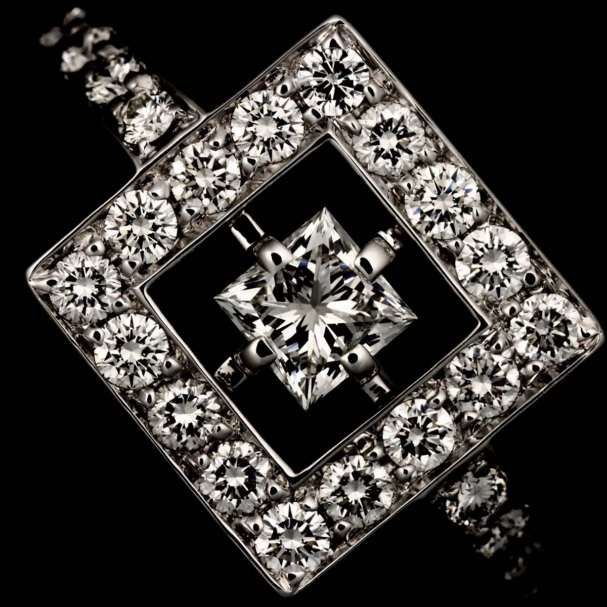 AVA Diamond Ring 18K WG 750 Size48 4-4.5(US)