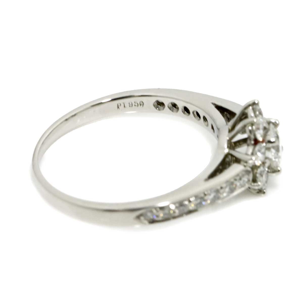 Flora Diamond Ring Pt Platinum Size5.25(US)