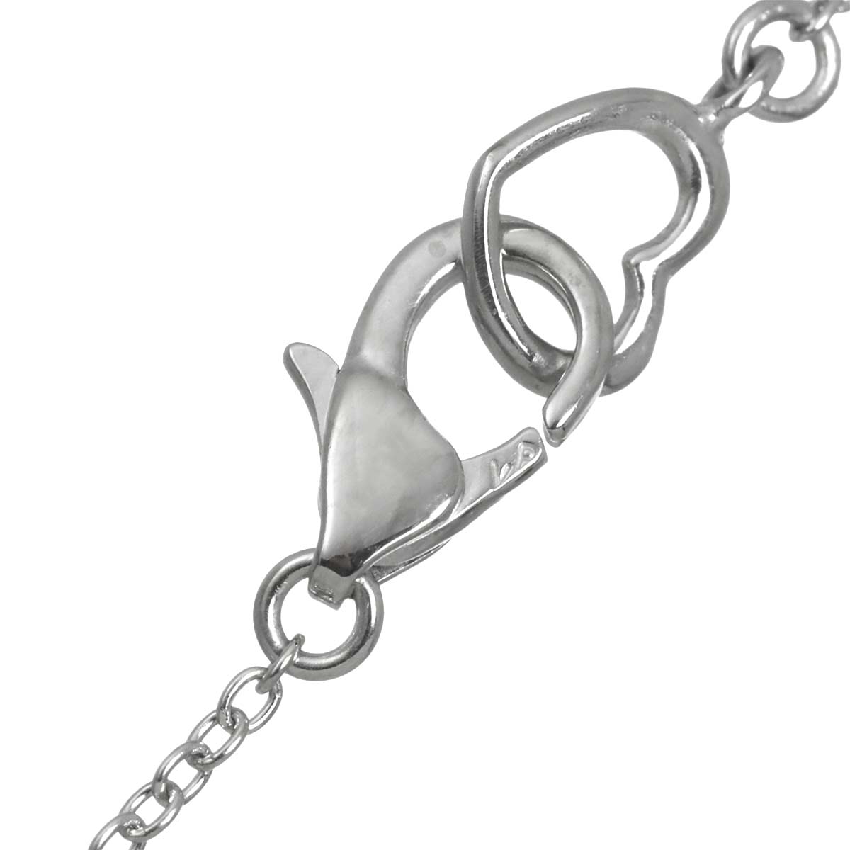 Diamond 0.10ct Heart Necklace 18K White Gold 750