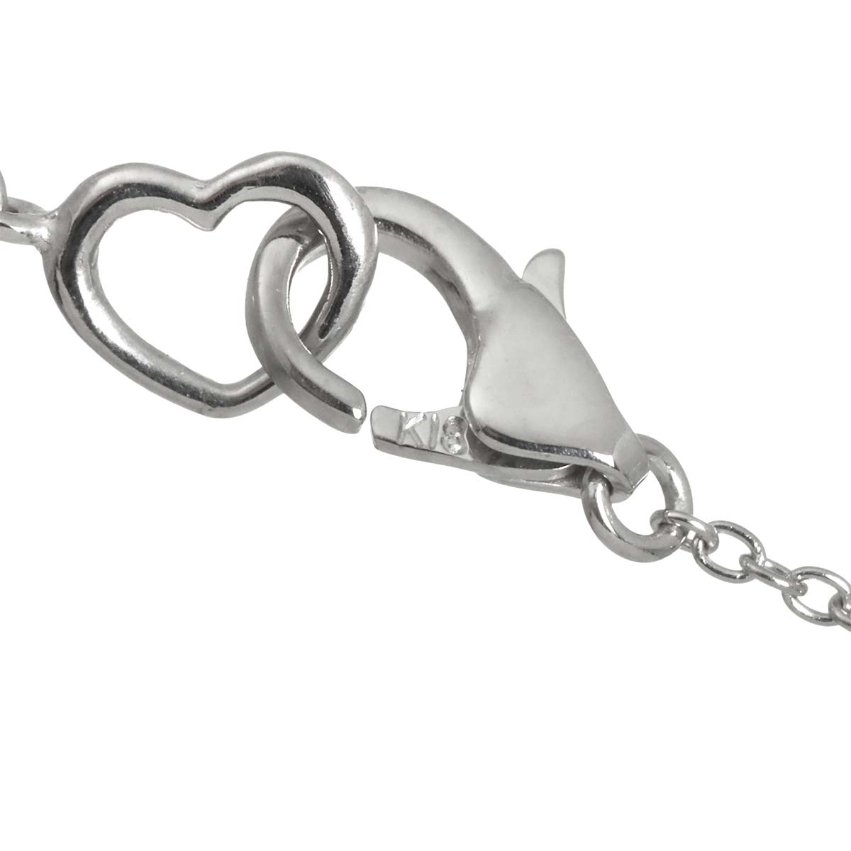 Diamond 0.10ct Heart Necklace 18K White Gold 750