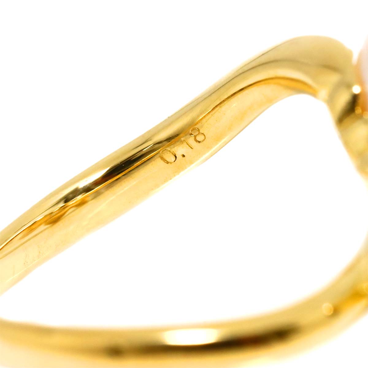 Akoya Pearl 8.9mm Diamond 0.18ct Ring 18K 750 size6(US)