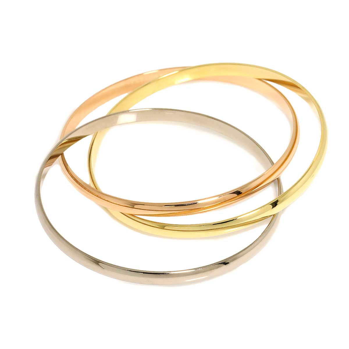 Trinity Bangle Bracelet 18K YG WG PG 750