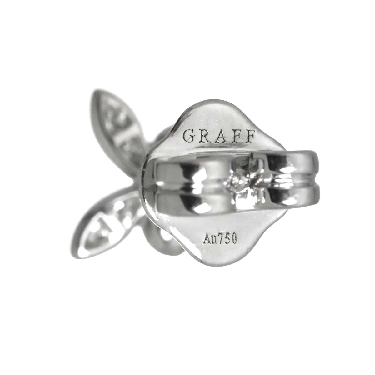Pave butterfly Diamond Earrings Pierced 18K WG 750