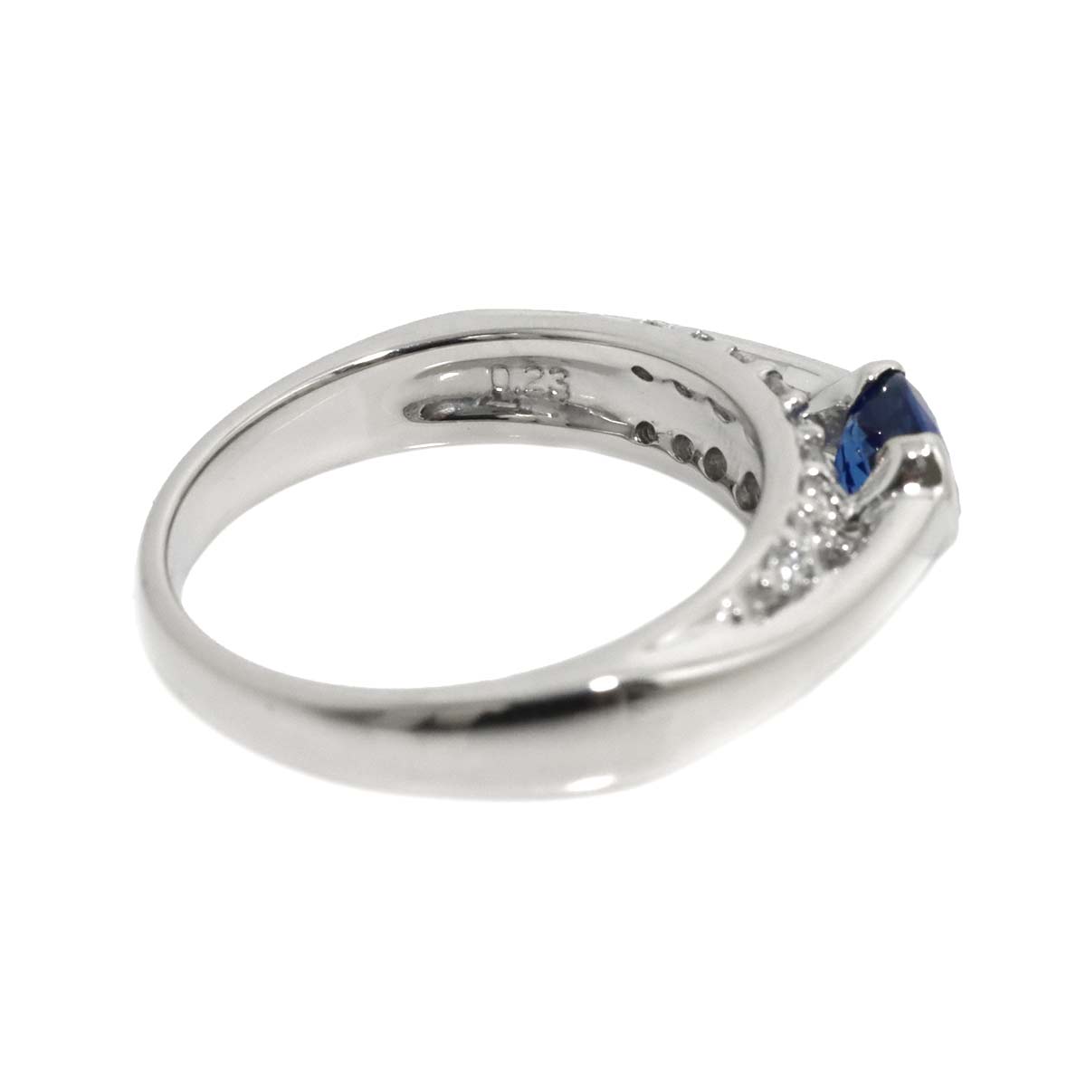 Sapphire 0.73ct Diamond 0.23ct Ring Platinum size6(US)