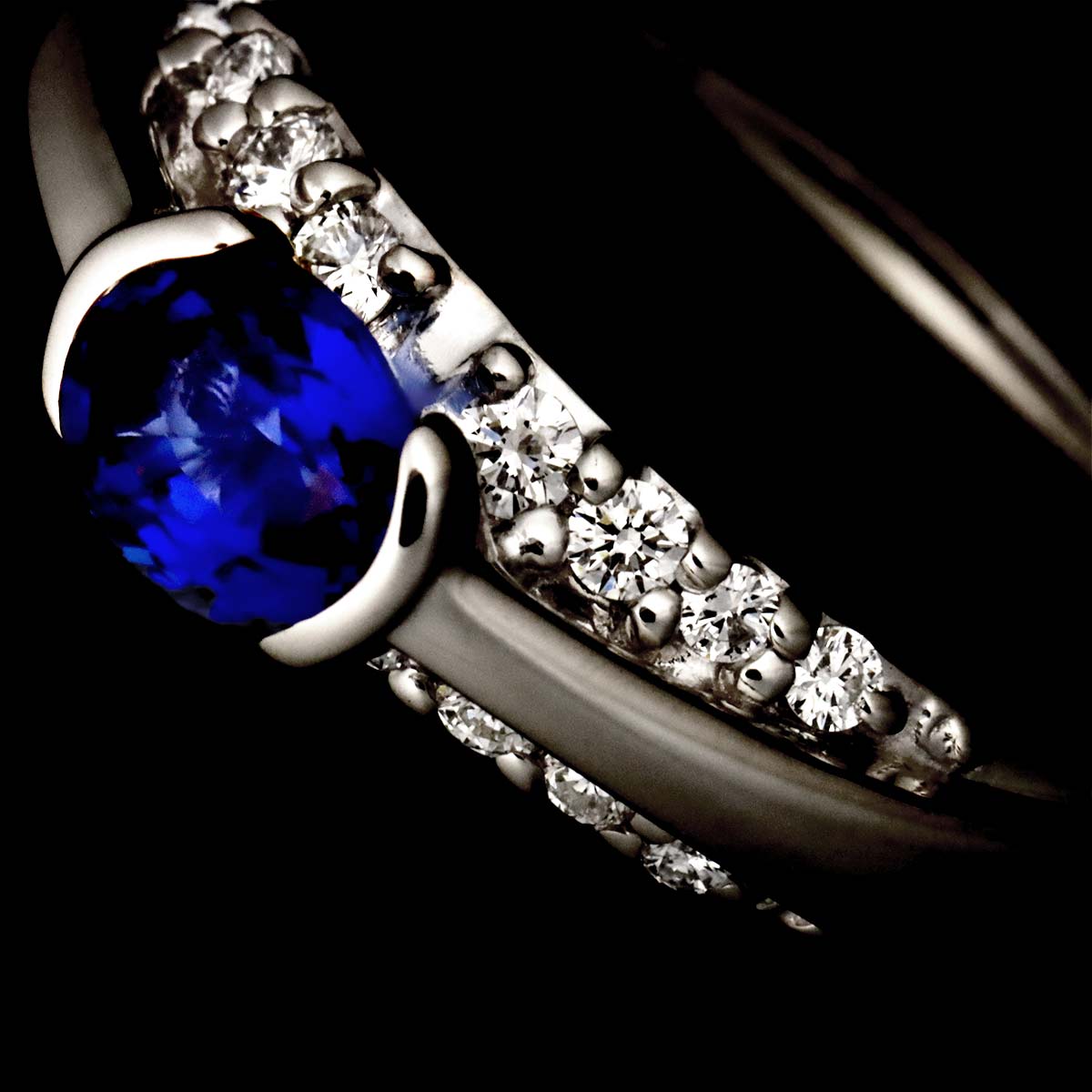 Sapphire 0.73ct Diamond 0.23ct Ring Platinum size6(US)