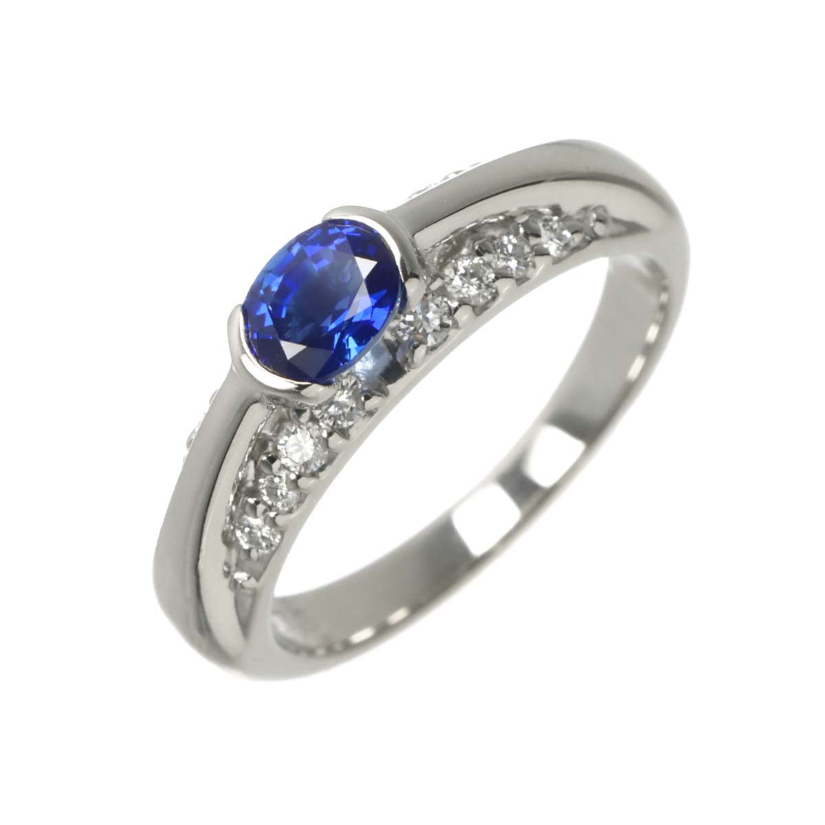 Sapphire 0.73ct Diamond 0.23ct Ring Platinum size6(US)