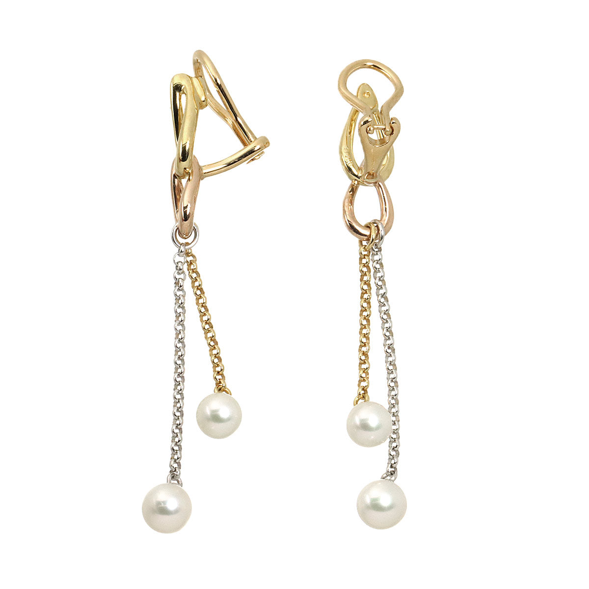 Akoya Pearl 5.6-5.2mm Earrings Clip on 18K YG WG PG 750
