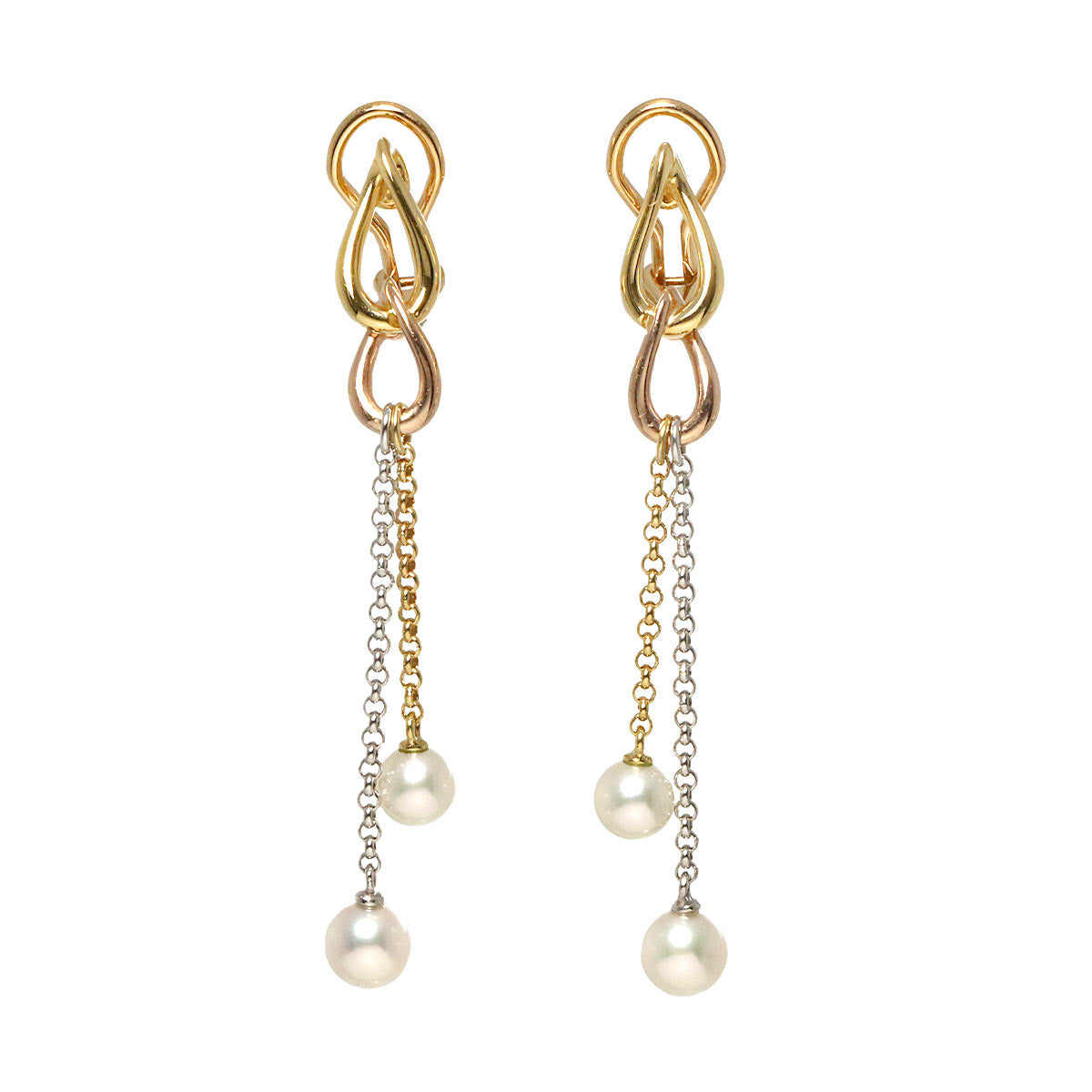 Akoya Pearl 5.6-5.2mm Earrings Clip on 18K YG WG PG 750