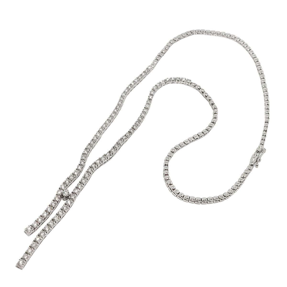 Diamond Necklace 18K White Gold 750