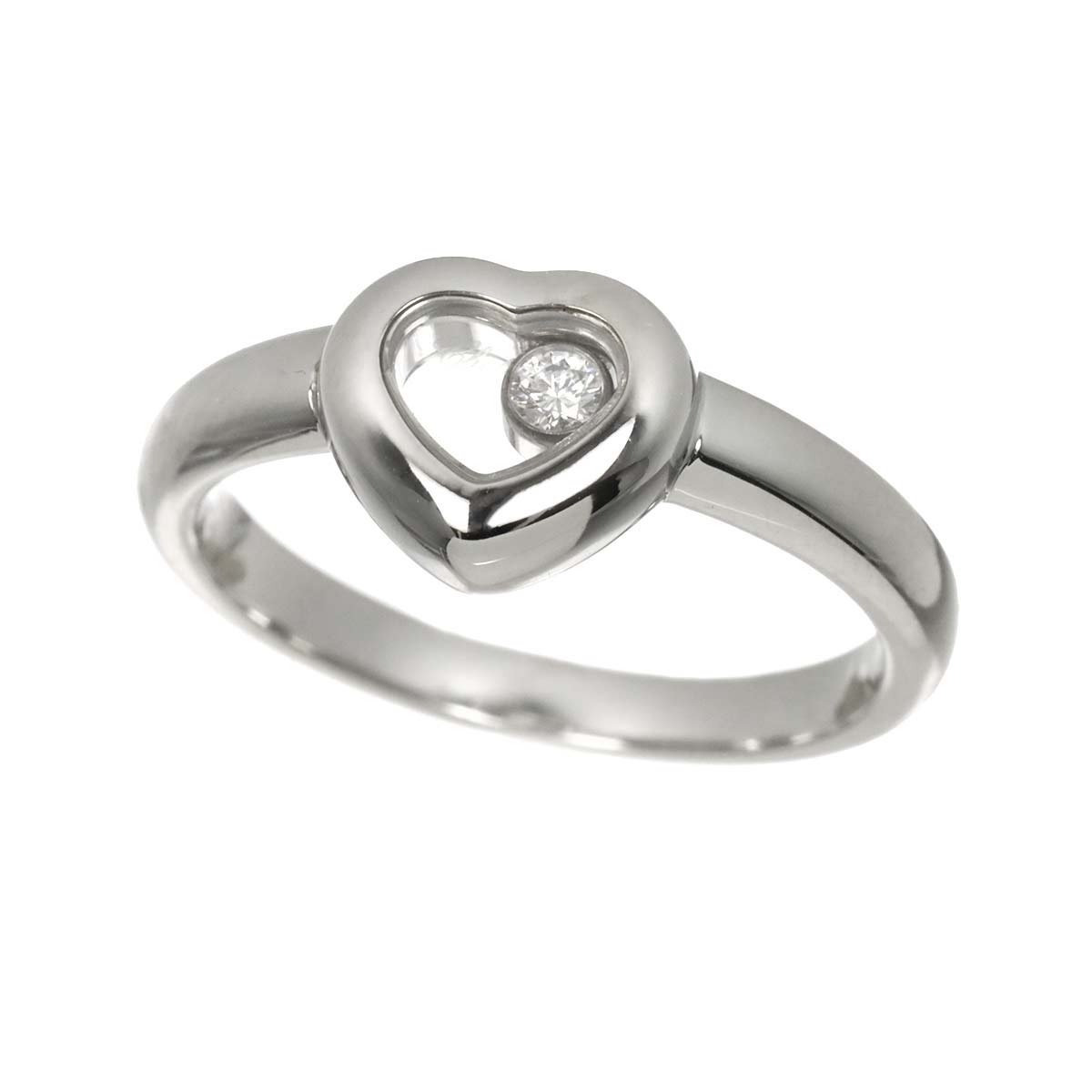 Happy Diamond Heart Ring 18K WG 750 Size4.75-5(US)