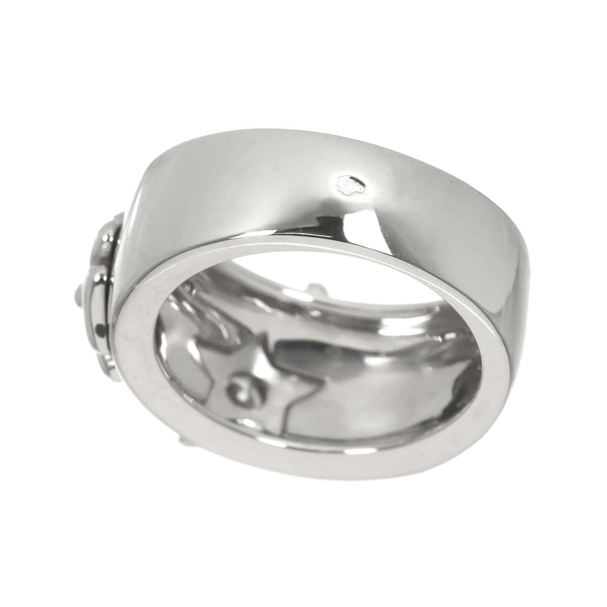 Three Symbols Diamond Ring 18K WG 750 size5.25(US)