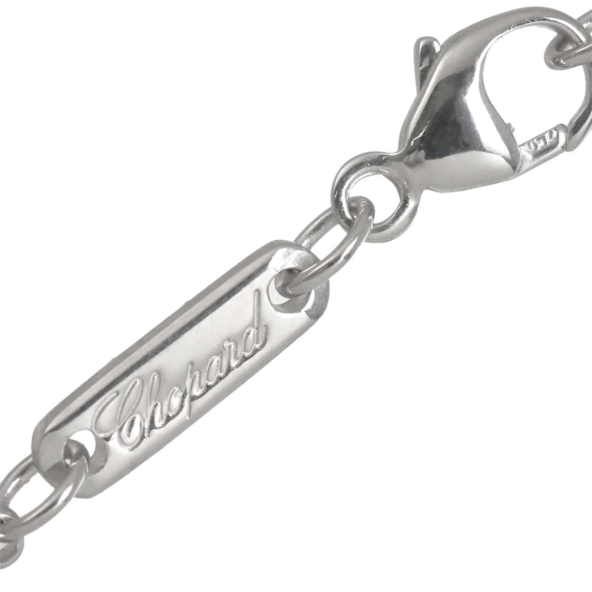 Happy Diamond Square Necklace 18K White Gold 750