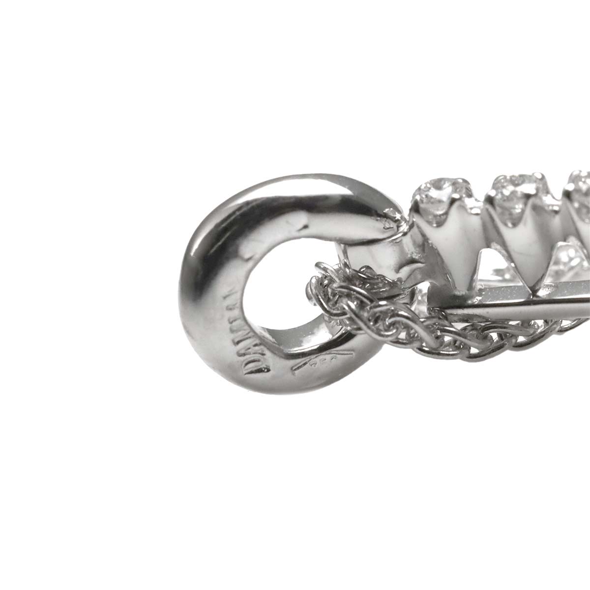 Mystery Cross Diamond Necklace 18K White Gold 750