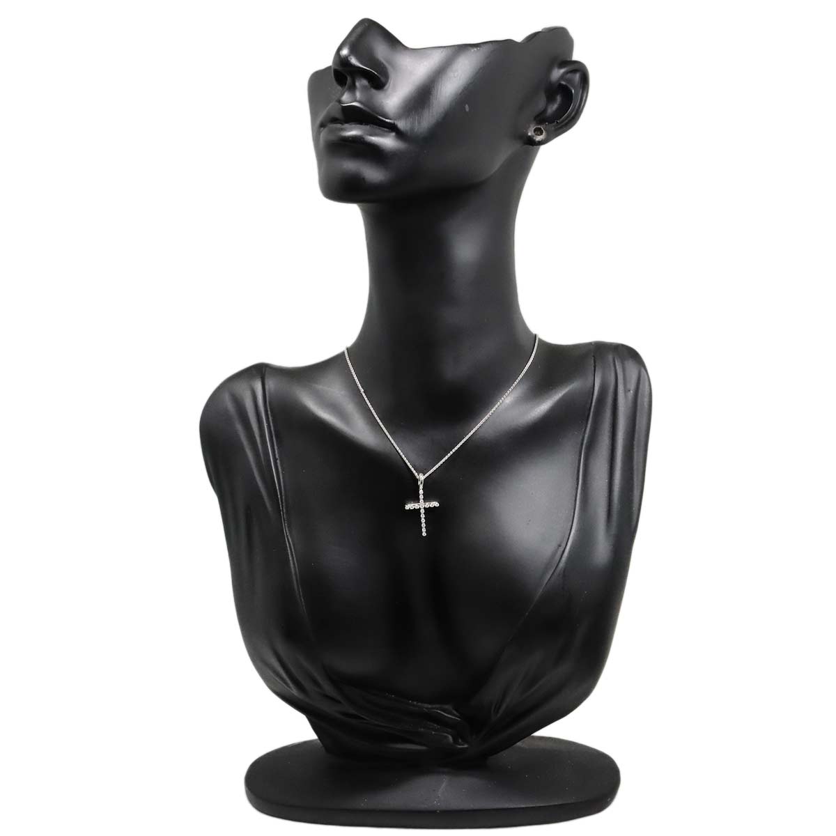 Mystery Cross Diamond Necklace 18K White Gold 750