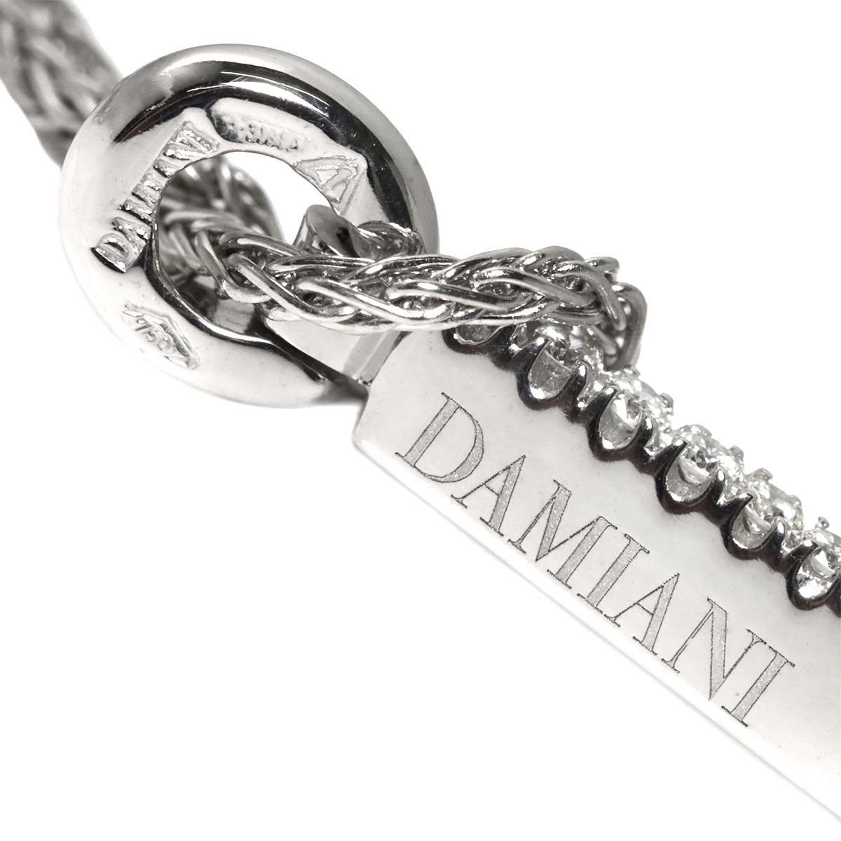 Mystery Cross Diamond Necklace 18K White Gold 750