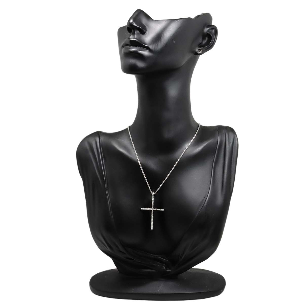 Mystery Cross Diamond Necklace 18K White Gold 750