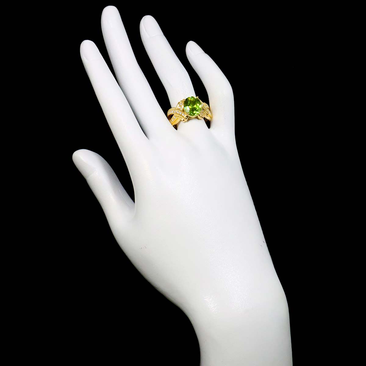 Sphene 3.390ct Diamond 0.22ct Ring 18K YG 750 size7.25(US)