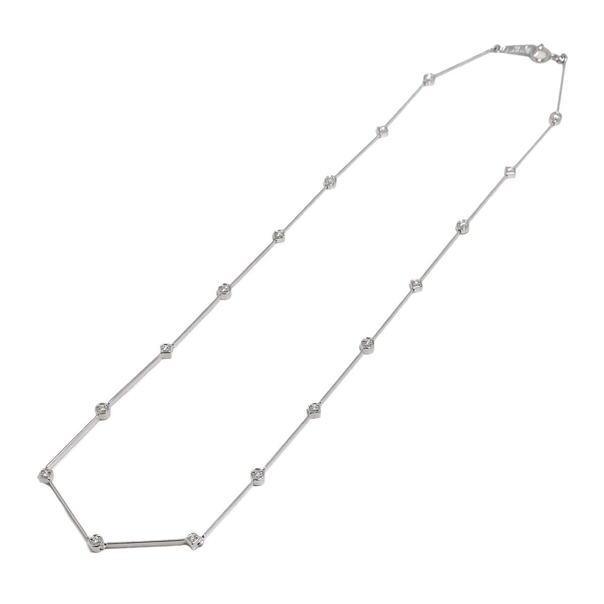 Diamond 0.29ct Necklace 18K White  Gold 750