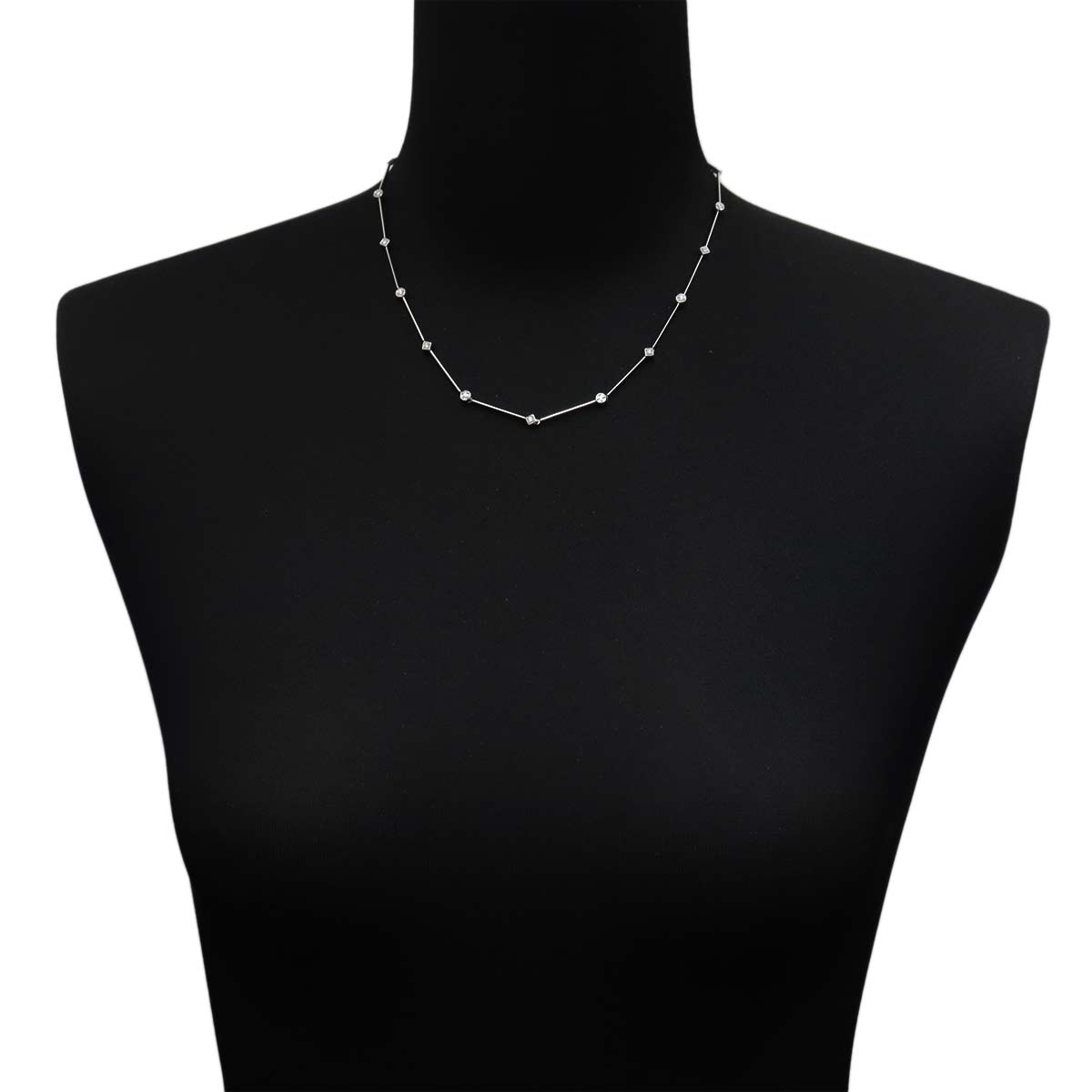 Diamond 0.29ct Necklace 18K White  Gold 750